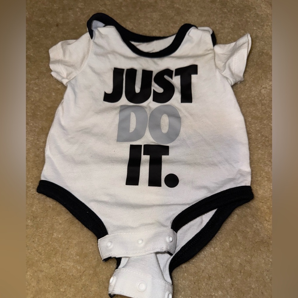 Nike White and Black Just Do It Onesie - Picture 2 of 3